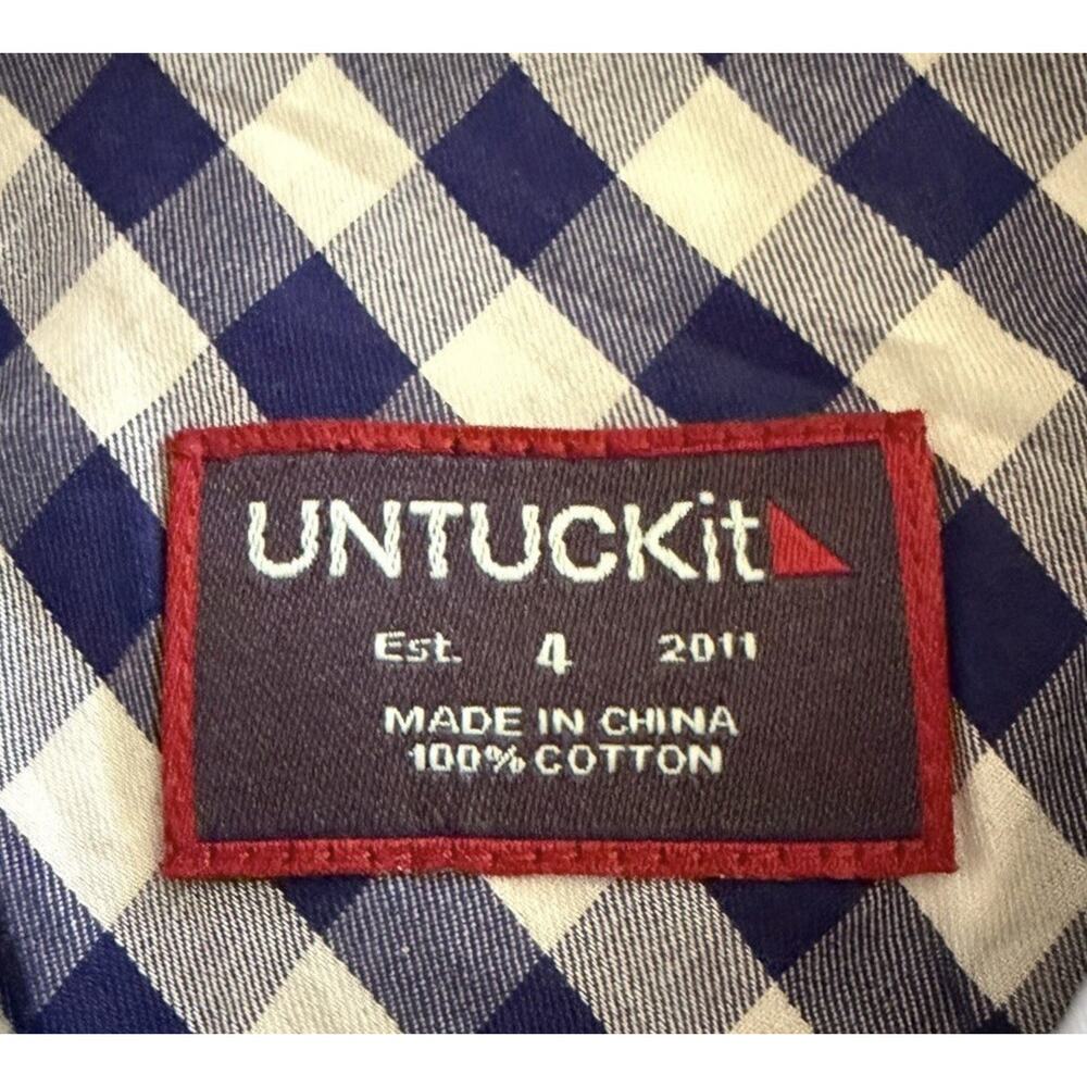 UNTUCKit Women’s Belleza Button Up Shirt Blue Buffalo Plaid Size 4 NWOT - Picture 9 of 15